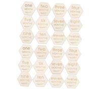 VICASKY 24piezas Tarjetas De De Crecimiento Para Bebés Madera Carteles Mensuales Para Fotografía Infantil Recuerdos De Shower