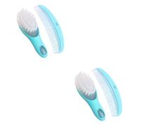 VICASKY 2juegos Cepillo y Peine Para Niño Niña Kit De Masaje Capilar Para Recién Nacidos Azul Promueve La Circulación Sanguínea Desarrollo Cerebral Diseño De Dientes Redondeados Para