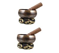 VICASKY 2juegos Cuenco Cantante Para Cuenco Mallet y Cojín Para Yoga y Relajación Hogar