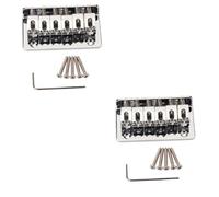 VICASKY 2juegos String Metal Saddle Bridge for Guitar and Ukulele Replacement Strain Plate Easy Installation