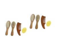 VICASKY 2juegos Utensilios Para Baño Infantil Cepillo De Lana y Peine Para Baño De Bebés Suave y Seguro Para Piel Del Recién Nacido Para Mantener La Cabeza Limpia y Saludable