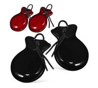 VICASKY 2pares Castanets De Madera Españoles Para Adultos Instrumento De Percusión Compacto y Portátil Hecho Mano Para Bailes y Actuaciones