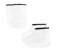 VICASKY 2pares Mascarilla Exfoliante para Pies Guantes de Baño de Parafina y Protectores Extraíbles para Spa de Manos y Cuidado de Pies