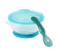 VICASKY 2piezas Bol Ventosa Antiderrames Para Bebés Set De Alimentación Infantil Azul Tazón Cuchara Para Entrenamiento De Comida Para Niño Niña Pequeños