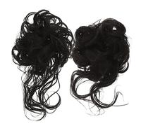 VICASKY 2piezas Moños Despeinados de Peluca Moño Rizado Elástica Extensiones de Cabello Postizo para Mujer para Tocado Casual