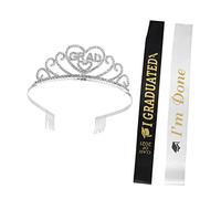 VICASKY 3 bandas de graduación, diadema de graduación, rey y graduación, cinta para el hombro, vendaje para el pelo, fiesta de graduación, cinturón de hombro