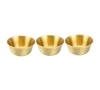 VICASKY 3 cuencos de cobre para sacrificio de agua para rituales budistas, cuenco decorativo para templos y el hogar, cuenco multifuncional para ofrendas, decoración de mesa