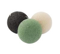 VICASKY 3 esponjas de limpieza naturales para pieles sensibles, negro, verde, alternativa a la limpieza diaria