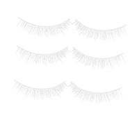 VICASKY 3 pares de pestañas postizas cortas blancas cruzadas naturales pestañas cosméticas para Halloween Cosplay y festividades individuales y fáciles de cuidar