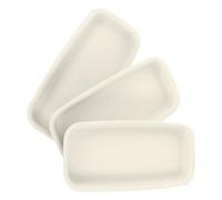 VICASKY 3 Piezas Bandejas Rectangulares para Macetas de Plástico Blanco | Base Inferior para Maceta, Evita Fugas de Agua, Uso en Jardinería y Espacios Interiores, Color Blanco