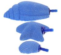 VICASKY 3 Piezas Burbujeador de Aire para Acuario Pequeña Piedra de Aire Azul de Arena Mineral Forma Marina de Caracol y Concha para Pecera