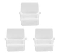 VICASKY 3 Piezas Comedero para Pájaros a Prueba de Salpicaduras, Contenedor de Alimento para Pájaros, Plástico Blanco, Gran Capacidad, para Cacatúas y Canarios, Alimentación Diaria