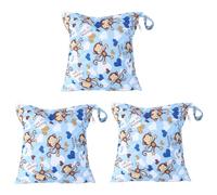 VICASKY 3 unids impermeable bolsa de pañales reutilizable bolsa de pañales duradera con cremallera práctica bolsa para artículos de bebé húmedos y secos azul