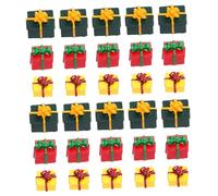 VICASKY 30 cajas de regalo de Navidad de resina, figuras en miniatura para decoración de paisajes de jardín, decoración colorida para fiestas navideñas y jardines de cuentos de hadas
