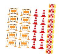 VICASKY 30 placas de calle Barricada Signo Educativo Temprano Miniatura Barricada Simulación Placa de Calle Modelo de Un Bloqueo de Carretera Señal de Calle Abs