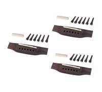 VICASKY 3juegos Puente De Guitarra Acústica De Palisandro Clavijas De Madera y Nut y Sillín De Hueso De Vacuno Accesorios Para Guitarra Café