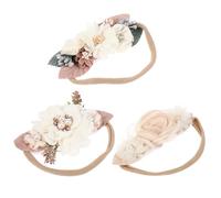 VICASKY 3piezas Diadema de Flores de Perla para Pequeños Diadema Decorativa Banda Cabello Creativa Accesorio para Fotos de Cien Días