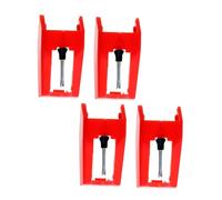 VICASKY 4 agujas para gramófono para agujas rojas de repuesto con lápiz óptico cónico para calidad de sonido y compatibilidad con reproductores de vinilo