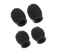 VICASKY 4 Fundas Protectoras Para Baquetas De Batería Silicona Negra, 7a5a, Modelo Textura De Partículas, Accesorio Para Práctica Silenciosa y Protección Ensayos