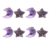 VICASKY 4 juegos de clips de cristal luna estrella decoración de coche de moda fácil de instalar para el interior del coche 2 piezas x 4