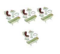 VICASKY 4 juegos de muebles de baño para casa de muñecas modelo parcial suave para mundos de juego creativo y decoración vibrante