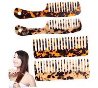 VICASKY 4 peines de mármol para desenredar productos rizados peineta de leopardo pequeño y ancho peine de pelo de leopardo peine de dientes extra ancho peine de dientes peine para el pelo para peinar