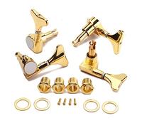 VICASKY 4 Piezas clavijas virolas de guitarra Perillas de cabezas de guitarra de cabezal de acústica casquillos roscados para afinador de Golden