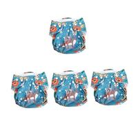 VICASKY 4 Piezas Pantalones De Pañal Para Adultos Para Nadar Para Bebés Bañador De Bebé De Tela Para Bebés Cubre Pañal De Algodón Tejido Elástico Blue