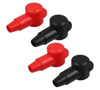 VICASKY 4 Piezas Protector de Terminal de Batería PVC Aislante Flexible | Bornes y Cable, Evita Cortocircuitos Accidentales, Uso en Electrónica y Barcos, Cubierta de Batería