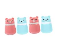 VICASKY 4 unidades Baby puff-box Cartoon-pulverdose Dispensador para polvos corporales, botella de talco, kit de viaje para borla de talco de bebé, esponja sintética, caja de distribución portátil