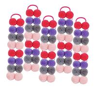 VICASKY 40 Piezas coletero con pompones pinzas para el cabello para niñas sostenedor del pelo de la felpa pasadores para niñas cuerdas de pelo de felpa anillos de pelo cordón elástico