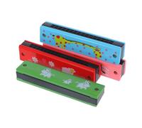 VICASKY 4piezas Armónicas Infantiles De Huecos Instrumento Musical Portátil Para Niño Niña Juguete Educativo Inicia Los Pequeños La Música Giraffe Nota Vaca Oveja Roja