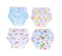 VICASKY 4piezas Pantalones De Entrenamiento Para Bebés De Gasa Reutilizables Diseño De Dibujos Animados Lavables Braguitas Para Entrenamiento De Potty Para Niño Niña