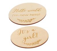 VICASKY 4piezas Tarjetas De Crecimiento Madera Tarjetas Conmemorativas Para Nacidos Accesorios Fotográficos Para Primer Año Diseño y Adorable Para Redes Sociales