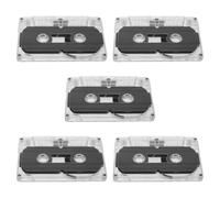 VICASKY 5 Casetes de Audio en Blanco de 45 Minutos con Estuche Plástico Transparente, Ligeros y Retro para Grabación de Voz y Uso DIY con Seres Queridos o Amigos