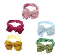 VICASKY 5 Piezas Diademas De Nylon Con Lazo Elástico Turbante Tocado Para Recién Nacidos Oscuro Para Fotos De Bebé Y