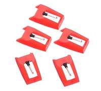 VICASKY 5 Piezas pastilla de gramófono vinilo gramofono Agujas de repuesto para tocadiscos accesorios para lápiz óptico agujas de fonógrafo de aluminio lápiz giratorio