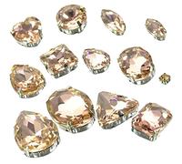 VICASKY 50 brocas para coser con diamantes de imitación mezclados, coser a mano, ajuste de púas, costura, piedras de cristal, disfraz, cinturón de cristal