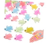 VICASKY 50 Uds Glow-in-The-Dark Mini Tortuga Juguetes Resina Tortuga Decoraciones Únicas