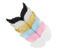 VICASKY 6 Piezas Alas de Ángel Decorativas de Plástico para Manualidades Navideñas Efecto Realista y Diseño Ligero, Ideales para Fiestas y Decoración de Tartas Color Aleatorio
