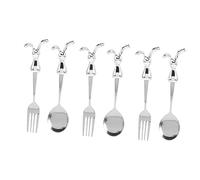 VICASKY 6piezas Cubiertos Infantiles Inoxidable Diseño De Utensilios Para Niño Cucharas y Tenedores Divertidos Para Comer Seguridad y