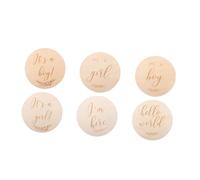 VICASKY 6piezas Tarjetas de Logros de Madera Marcadores Decorativos Redondos Accesorios para Bebés para Registrar Avances de Desarrollo Varios estilos