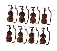 VICASKY 8 miniviolines para manualidades de violín decoración de violín modelo de mini instrumento musical para casas en miniatura y accesorios fotográficos