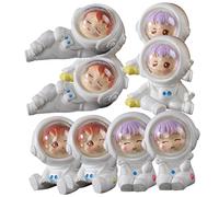 VICASKY 8 Piezas Figura de Resina de Astronauta Linda Adorno Decorativo de Escritorio de Astronauta para Decoración de Estatua de Mesa Hogar Minifigura de Juguete