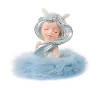 VICASKY Adorno de aromaterapia para coche, decoración de ángel, con base estable y fragancia de larga duración para diseñar el interior del coche, ángel azul, base azul