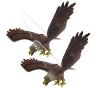VICASKY Adornos Colgantes Alta Fiabilidad y Acabado Fino Marrón de Águila de Plástico 2 Piezas para Jardín Decoración Exterior para Patio