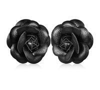 VICASKY Adornos para Sandalias con Motivos Decorativos para Zapatos Mujer, Clip Elegante en Tela de Satén Negro, Durabilidad y Fácil Aplicación para Botas y Zapatos de Novia
