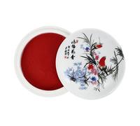 VICASKY Almohadilla de tinta china Yinni Sello de caligrafía Rojo Chino Sello Tinta de sello Caligrafía Pasta de tinta roja Tablero de dibujo Oficina Base acuosa Cerámica