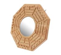 VICASKY Bagua Espejo colgante de madera con superficie de vidrio convexo Feng Shui decoración de pared para puertas y ventanas oriental para el hogar y los negocios