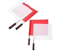 VICASKY Bandera de Mano en Atletismo y Señalización para Entrenamiento Deportivo 4 Piezas de Acero Inoxidable Diseño Portátil y Alta Visibilidad del Árbitro